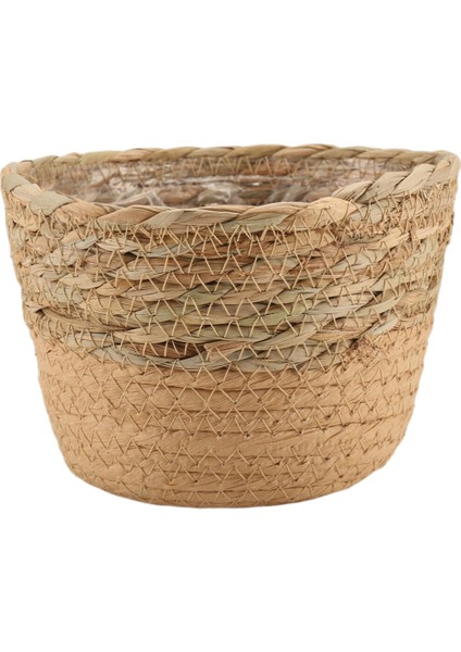 Hasır Örgü Çiçek Saksısı Hasır Sepet Rattan Saksı Saklama Sepeti El Yapımı Dokuma Saksı Sepeti S (Yurt Dışından) fiyatları
