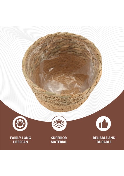 Hasır Örgü Çiçek Saksısı Hasır Sepet Rattan Saksı Saklama Sepeti El Yapımı Dokuma Saksı Sepeti S (Yurt Dışından) fırsatları