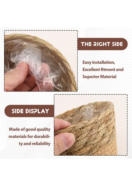 Hasır Örgü Çiçek Saksısı Hasır Sepet Rattan Saksı Saklama Sepeti El Yapımı Dokuma Saksı Sepeti S (Yurt Dışından) indirimleri