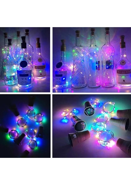 5 Adet 2m 20LEDS Güneş Şarap Şişesi Dize Işık Bakır Tel Peri Işık Düğün Parti Için Bahçe Dekor Soğuk Beyaz (Yurt Dışından) indirimleri