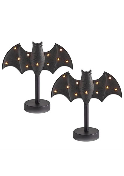 Bat Candlestick, Cadılar Bayramı Siyah Yarasa Şamdan Tutucuları LED Işık, Masaüstü Dekorasyon Mum Tutucu (Yurt Dışından)