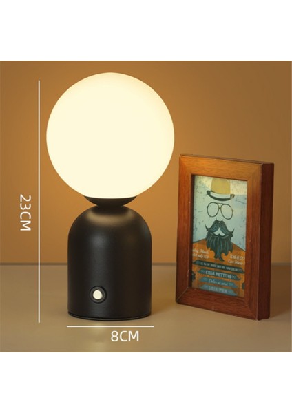 Yuvarlak Top Masa Lambası Şarj USB Gece Lambası Başucu Masaüstü LED Masa Lambası Kademesiz Dokunmatik Ortam Işığı (Yurt Dışından) modelleri