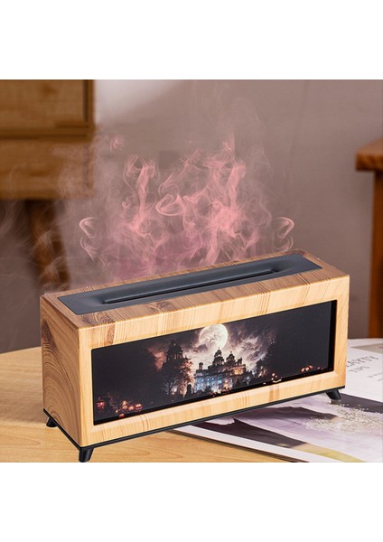 Perili Kale Ahşap Tahıl Nemlendirici Alev Şömine Aromaterapi Difüzör Ev Ofis Için Uçucu Yağ Nemlendirici (Ab) B (Yurt Dışından) fiyatları