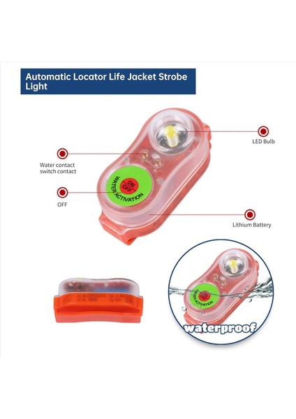 6 Paket Can Yeleği Işığı Otomatik Konum Belirleyici Can Yeleği Flaş Işığı Deniz Tekne Fişekleri LED Güvenlik Hayatta Kalma Ekipmanı A (Yurt Dışından) modelleri