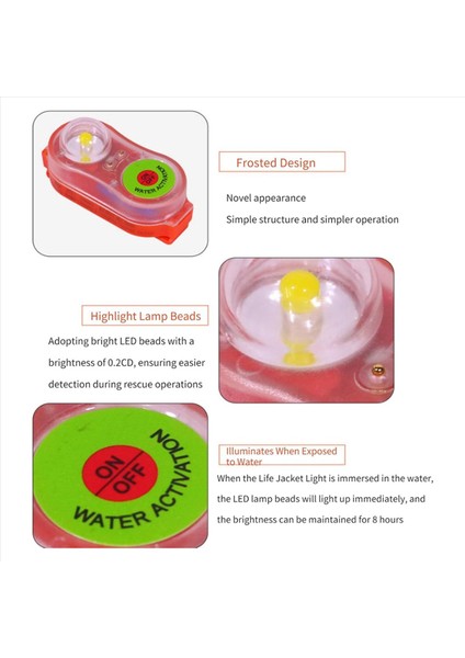 6 Paket Can Yeleği Işığı Otomatik Konum Belirleyici Can Yeleği Flaş Işığı Deniz Tekne Fişekleri LED Güvenlik Hayatta Kalma Ekipmanı A (Yurt Dışından) fırsatları
