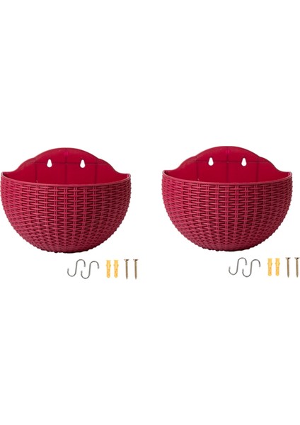 Bordo Büyük Balkon Askılı Plastik Saksı Sukulent Çiçek Saksısı Rattan Çiçek Saksısı (Yurt Dışından)
