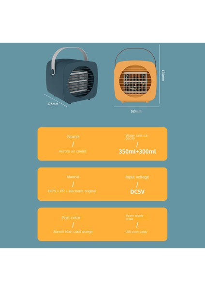 350ML + 300ML Masaüstü Hava Soğutucu Ev Yurdu Klima USB Soğutma Nemlendirme Sprey Hava Soğutucu-B (Yurt Dışından)