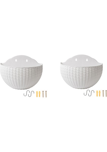 Beyaz Büyük Balkon Askılı Plastik Saksı Sukulent Çiçek Saksısı Rattan Çiçek Saksısı (Yurt Dışından)