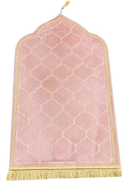 Müslüman Seccade Taşınabilir Seyahat Ibadet Matı Ramazan Kaymaz Halı Kabartmalı Zemin Halıları Pembe (Yurt Dışından)