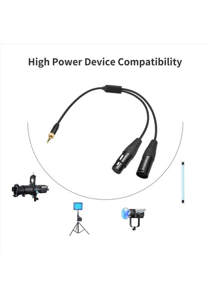 Nanlite Cb-Dmx-3 5c-1/2 Dmx 3 5mm Kablo Için 2x Forza 60 Iı 60C Pavotube Iı 150B ve 150 LED Işıklar (Yurt Dışından) fırsatları