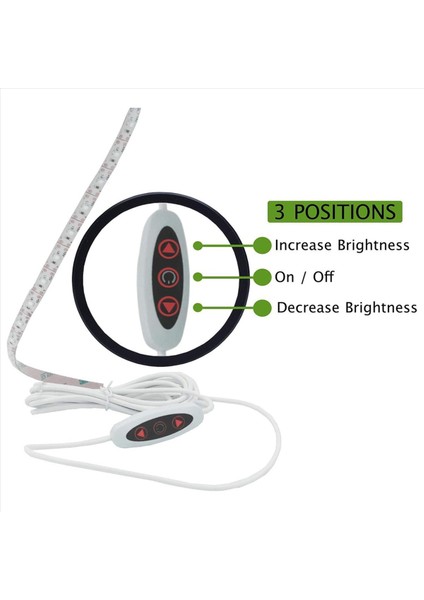 2x Dikiş Dikiş Makinesi Işık Şeridi 12 Inç USB LED Işık Şeridi Kısılabilir Beyaz Işıklar Brother Janome Babylock Abd Plug (Yurt Dışından) modelleri