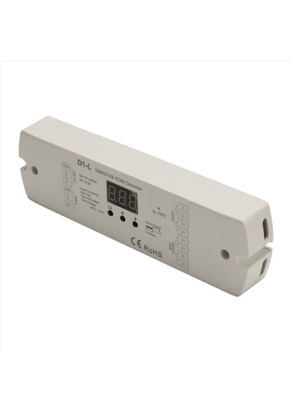 D1-L Monokrom DMX512 Dekoder 1CHX15A 12-24VDC Pwm Frekans Tek Renkli LED Şerit Denetleyici Butonlarla Adres (Yurt Dışından) modelleri