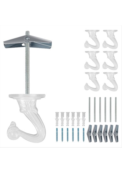 6 Adet Asma Bitkiler Için Tavan Kancaları, Asma Işıklar Metal Küçük Kancalar, Kapalı Açık Bitki Askı Kancası (Yurt Dışından)