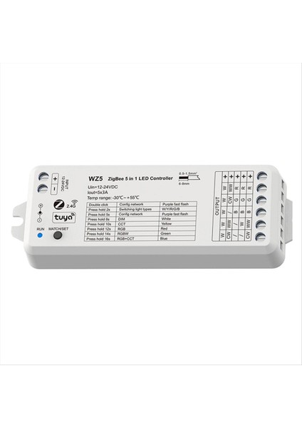 Tuya Zigbee LED Denetleyici 5in1 Rgb Cct Rgbw Rgbcct Dc 12V 24V 15A LED Şerit Işık Akıllı Yaşam Ses Alexa Ev Wz5 (Yurt Dışından)