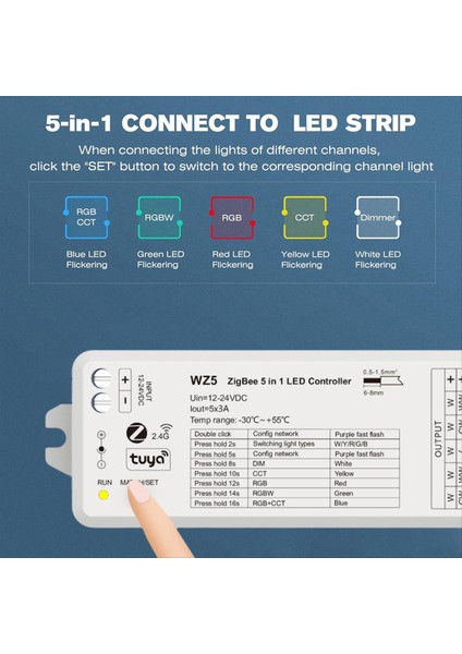 Tuya Zigbee LED Denetleyici 5in1 Rgb Cct Rgbw Rgbcct Dc 12V 24V 15A LED Şerit Işık Akıllı Yaşam Ses Alexa Ev Wz5 (Yurt Dışından) fırsatları