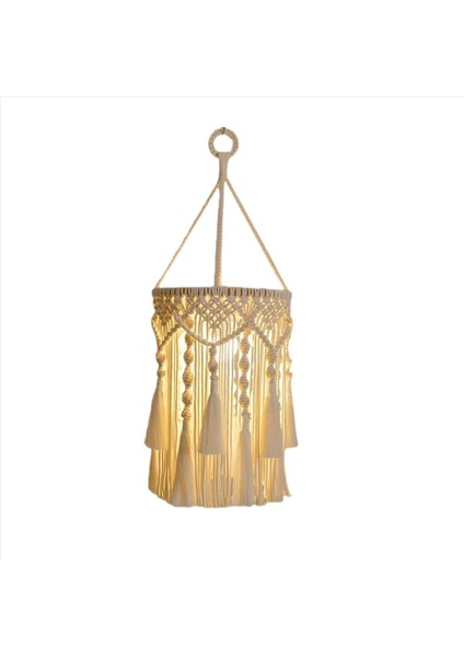 2x Boho Abajur Boho Asılı Lamba El Yapımı Makrome Abajur Tak Kolye Işık Bohemian Asılı Işıklar (Yurt Dışından) fiyatları