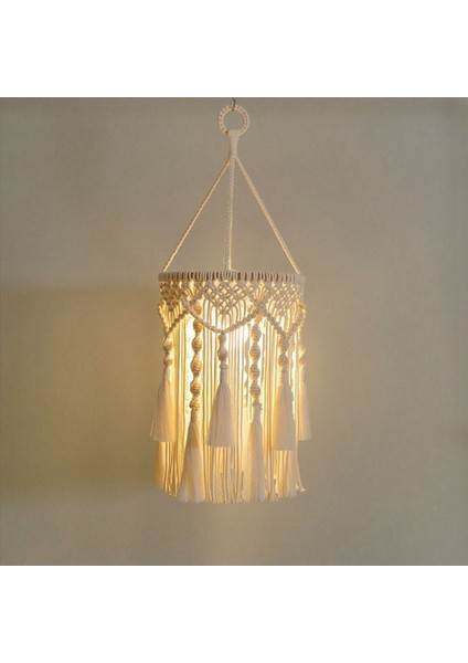 2x Boho Abajur Boho Asılı Lamba El Yapımı Makrome Abajur Tak Kolye Işık Bohemian Asılı Işıklar (Yurt Dışından) modelleri