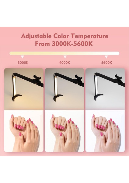 Masa Için Katlanabilir Tırnak Lambaları, Telefon Tutucu ile Büyük Tırnak Teknolojisi Işığı, Yarım Ay LED Işığı, Kirpik Uzantıları, Makyaj, Spa (Abd) (Yurt Dışından) fırsatları