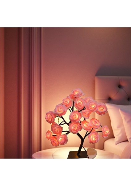 Gül Çiçek Ağacı Gece Lambası USB Powered Masa Lambası Yatak Odası Dekoratif Oda Işıkları Ideal Sevgililer Günü Si Için (Yurt Dışından) modelleri