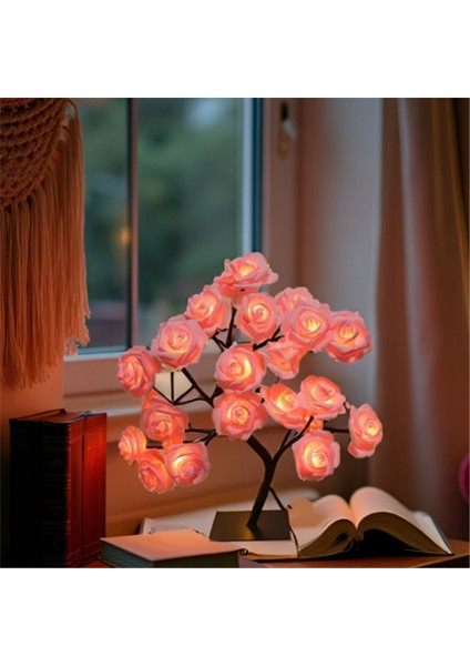 Gül Çiçek Ağacı Gece Lambası USB Powered Masa Lambası Yatak Odası Dekoratif Oda Işıkları Ideal Sevgililer Günü Si Için (Yurt Dışından) fırsatları