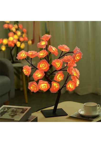 Gül Çiçek Ağacı Gece Lambası USB Powered Masa Lambası Yatak Odası Dekoratif Oda Işıkları Ideal Sevgililer Günü Si Için (Yurt Dışından) indirimleri