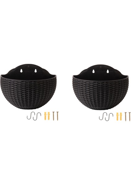 Siyah Büyük Balkon Askılı Plastik Saksı Sukulent Çiçek Saksısı Rattan Çiçek Saksısı (Yurt Dışından)
