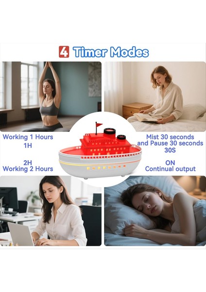 Yolcu Gemisi Aromaterapi Difüzör Yolcu Gemisi Nemlendirici Masaüstü Hava Temizleme 2h/4h Zamanlayıcı ile Ev Ofis Için 300ML (Yurt Dışından) indirimleri