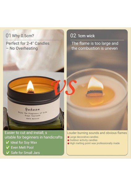 Mum Yapan Ahşap Fitiller, 100 Metal Keeper ile 100 Doğal Ahşap Fitil Seti, Dıy, Ev Dekoru, Ler Için Harika (Yurt Dışından) fiyatları