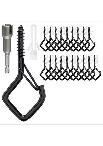 Güvenlik Tokalı Vidalı Kancalar, Açık Telli Işıklar, Bitkiler, Rüzgar Çanları Asmak Için Ağır Hizmet Tipi Tavan Kancaları (Yurt Dışından)