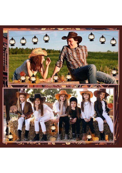 24 Adet Kovboy Tema Parti Dekorasyon Mini Kovboy Şapkası Fener At Nalı Vagon Tekerleği Saman Balyaları Batı Düğün Doğum Günü (Yurt Dışından) indirimleri