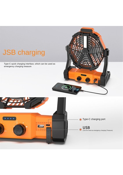 Taşınabilir Kamp Fanı LED Fenerli 8000MAH Dış Mekan Fanı Seyahat, Yürüyüş, Balık Tutma, Piknik Için Kişisel Şarj Edilebilir Fan (Yurt Dışından) fırsatları