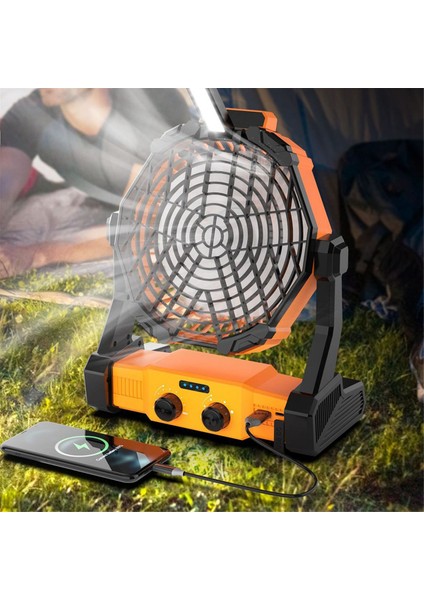 Taşınabilir Kamp Fanı LED Fenerli 8000MAH Dış Mekan Fanı Seyahat, Yürüyüş, Balık Tutma, Piknik Için Kişisel Şarj Edilebilir Fan (Yurt Dışından) indirimleri