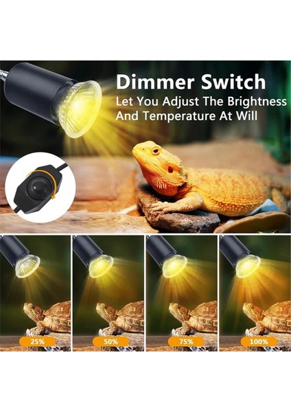 Kısılabilir Sürüngen Isı Lambası Uvb Işık Dönebilen Basking Spot Işık Sürüngen Kertenkele Teraryum Abd Plug Için Güneş Işığı Taklit (Yurt Dışından) fiyatları