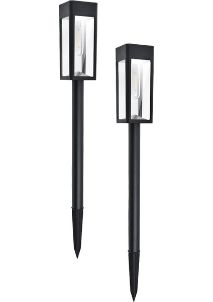 2 Paket Güneş Yolu Işıkları Açık Cam Metal LED Bahçe Peyzaj Aydınlatmaları 3000 K Sıcak Beyaz Yard Için Su Geçirmez (Yurt Dışından)