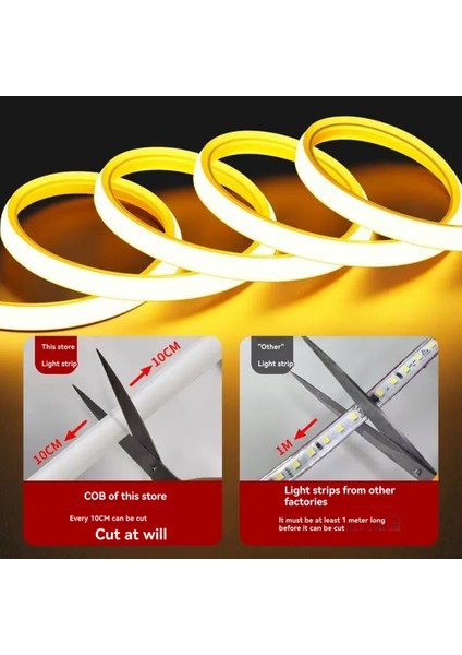 10M Cob Esnek Işık Şeridi Süper Parlak LED Işık Şeridi Dış Mekan Kendinden Yapışkanlı Doğrusal Işık Metre Başına 240 Işık Ab (Yurt Dışından) modelleri
