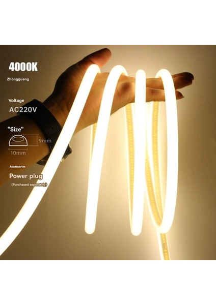 10M Cob Esnek Işık Şeridi Süper Parlak LED Işık Şeridi Dış Mekan Kendinden Yapışkanlı Doğrusal Işık Metre Başına 240 Işık Ab (Yurt Dışından) fırsatları