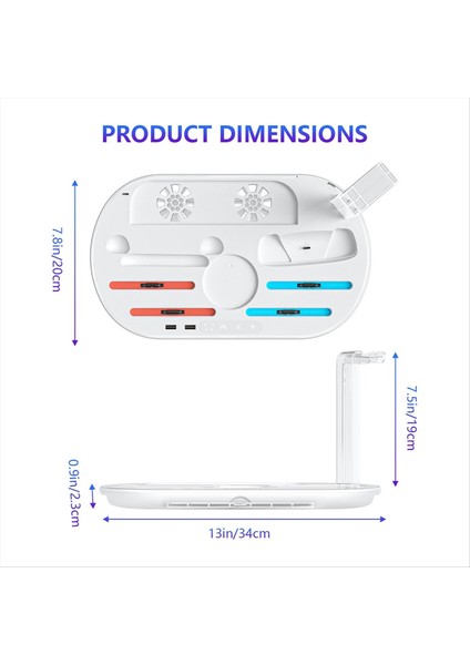Switch 2 Için Çok Fonksiyonlu Dock Ns2 Denetleyici Rgb Aydınlatmalı Şarj Standı Soğutma Şarj Depolama Beyaz (Yurt Dışından) indirimleri