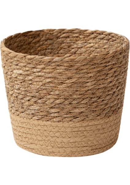 Hasır Örgü Çiçek Saksısı Hasır Sepet Rattan Saksı Saklama Sepeti El Yapımı Dokuma Saksı Sepeti L (Yurt Dışından)