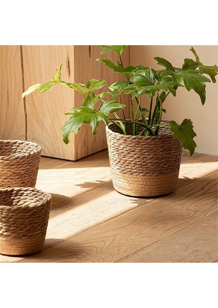 Hasır Örgü Çiçek Saksısı Hasır Sepet Rattan Saksı Saklama Sepeti El Yapımı Dokuma Saksı Sepeti L (Yurt Dışından) modelleri