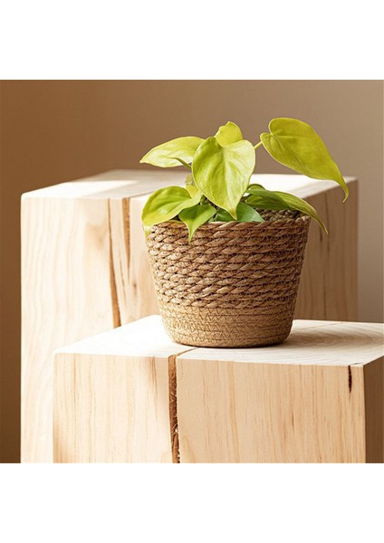 Hasır Örgü Çiçek Saksısı Hasır Sepet Rattan Saksı Saklama Sepeti El Yapımı Dokuma Saksı Sepeti L (Yurt Dışından) indirimleri