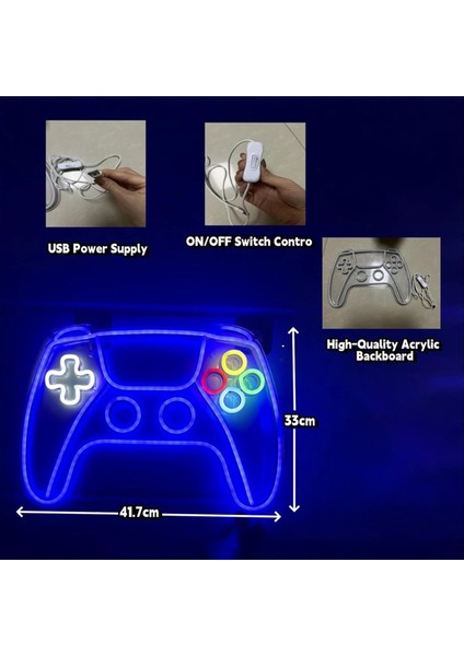Gamer Duvar Dekoru Için Oyun Neon Işareti - Ayarlanabilir Parlaklık USB Powered Ayar LED Işık Işaretleri, Çocuk Için Oda Dekoru (Yurt Dışından) fırsatları