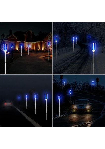 4 Adet Güneş Işıkları Açık Su Geçirmez Araba Yolu Işaretleyicileri 2 Aydınlatma Modu ile Yansıtıcı Uyarı Flaş Işığı Mavi (Yurt Dışından) fiyatları