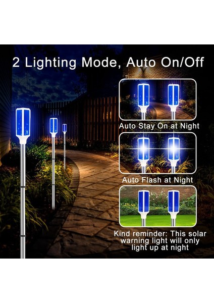 4 Adet Güneş Işıkları Açık Su Geçirmez Araba Yolu Işaretleyicileri 2 Aydınlatma Modu ile Yansıtıcı Uyarı Flaş Işığı Mavi (Yurt Dışından) fırsatları