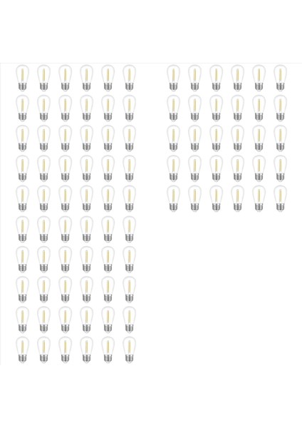 90&#39 Lı Paket Dış Mekan Dize Ampuller Su Geçirmez S14 Yedek Ampul E26 Tabanı Sıcak Beyaz (Yurt Dışından)