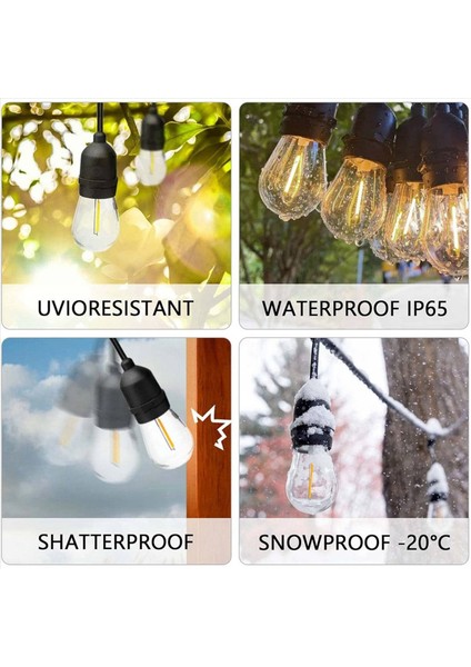 90&#39 Lı Paket Dış Mekan Dize Ampuller Su Geçirmez S14 Yedek Ampul E26 Tabanı Sıcak Beyaz (Yurt Dışından) fırsatları