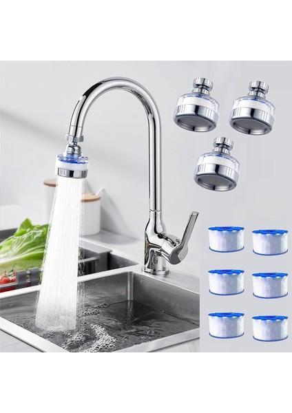 3'lü Lavabo Su Filtresi Musluğu: Musluk FILTRESI-360° Dönen Musluk Filtreleri Arıtma Mutfak Musluğu Filtreleme Banyolar Için (Yurt Dışından) modelleri
