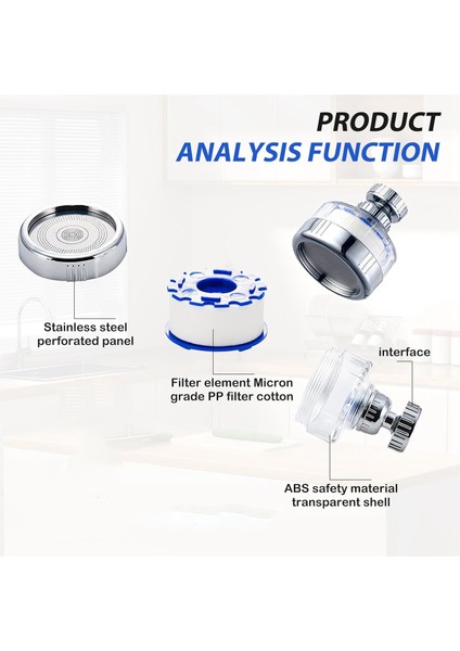 3'lü Lavabo Su Filtresi Musluğu: Musluk FILTRESI-360° Dönen Musluk Filtreleri Arıtma Mutfak Musluğu Filtreleme Banyolar Için (Yurt Dışından) fırsatları