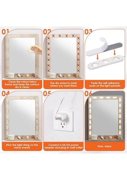2x LED Vanity Işıklar Ayna Işıkları Makyaj Vanity Için 20X3 Led&#39 Ler USB 5V 3 Renkli Ayna Işıkları Ayna Dahil Değil (Yurt Dışından) modelleri