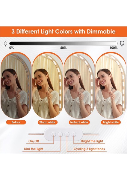 2x LED Vanity Işıklar Ayna Işıkları Makyaj Vanity Için 20X3 Led&#39 Ler USB 5V 3 Renkli Ayna Işıkları Ayna Dahil Değil (Yurt Dışından) fırsatları