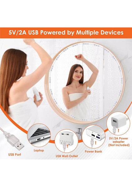 2x LED Vanity Işıklar Ayna Işıkları Makyaj Vanity Için 20X3 Led&#39 Ler USB 5V 3 Renkli Ayna Işıkları Ayna Dahil Değil (Yurt Dışından) indirimleri